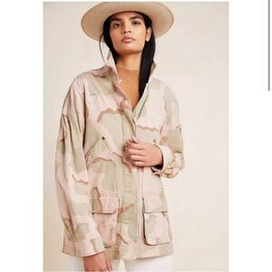 Anthropologie L Camo Lida Cargo Jacket